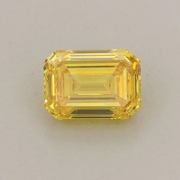 0.5ct EMERALD Fancy Vivid Yellow VS2 Coloured Lab diamond