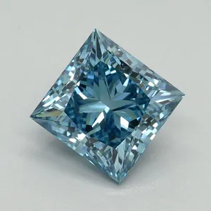 1.51ct PRINCESS Fancy Vivid Blue VVS2 Coloured Lab diamond
