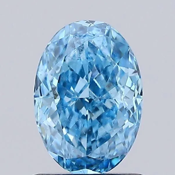 1.00ct OVAL Fancy Vivid Blue VS1 Coloured Lab diamond