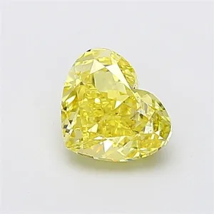 1.51ct HEART Fancy Vivid Yellow VS2 Coloured Lab diamond