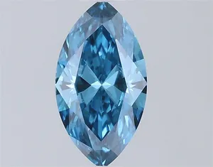 0.51ct MARQUISE Fancy Vivid Blue VVS2 Coloured Lab diamond