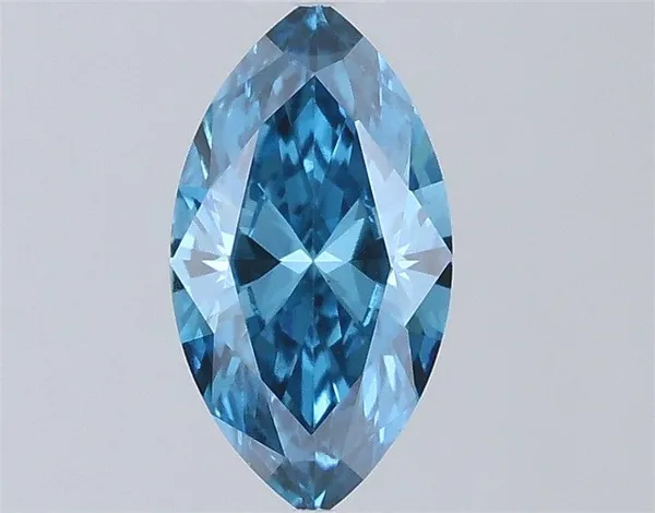 0.51ct MARQUISE Fancy Vivid Blue VVS2 Coloured Lab diamond