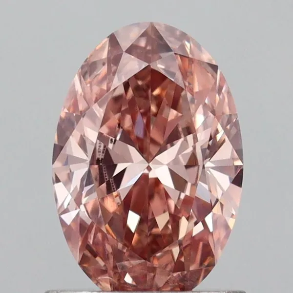 0.97ct OVAL Fancy Intense Brownish Pink VVS2 Coloured Lab diamond
