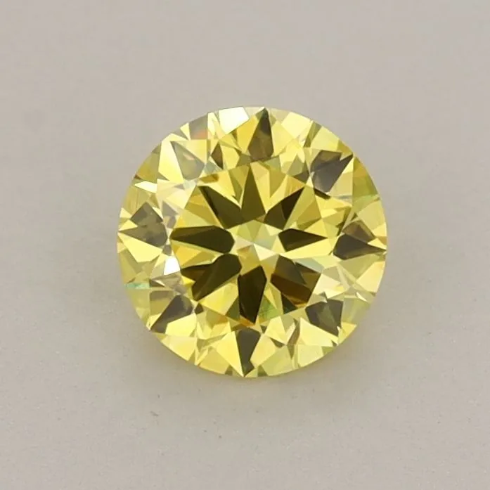 0.57ct ROUND Fancy Intense Yellow VVS2 Coloured Lab diamond