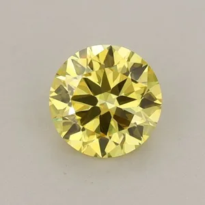 0.57ct ROUND Fancy Intense Yellow VVS2 Coloured Lab diamond