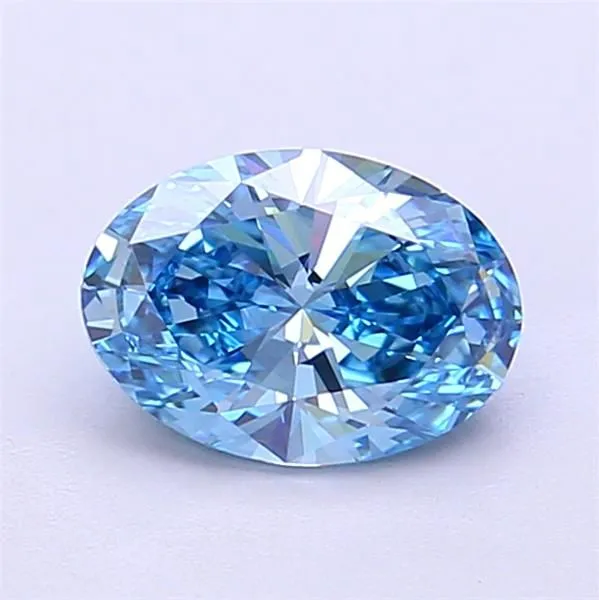 0.98ct OVAL Fancy Vivid Blue VS1 Coloured Lab diamond
