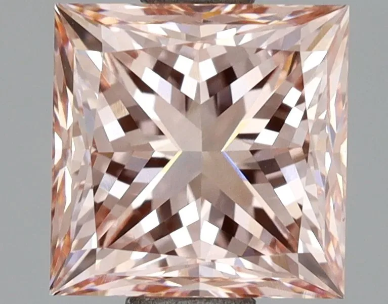 2.44ct PRINCESS Fancy Intense Pink VVS2 Coloured Lab diamond