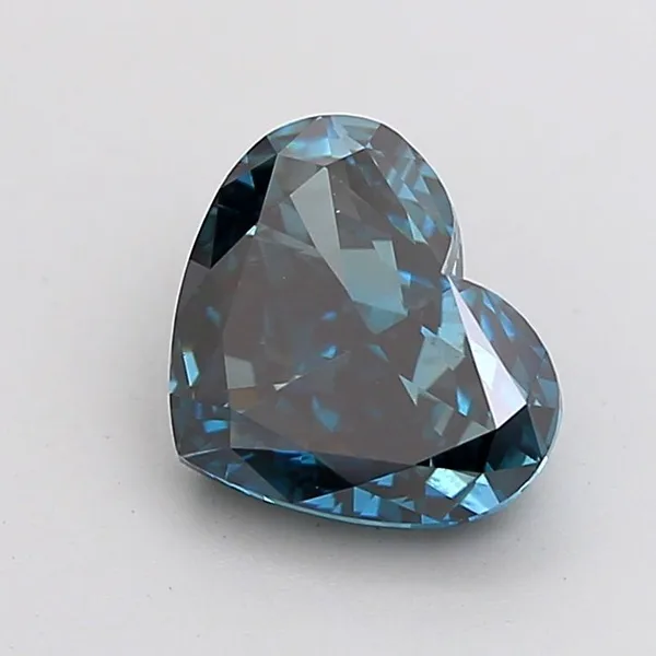 0.93ct HEART Fancy Vivid Blue SI1 Coloured Lab diamond