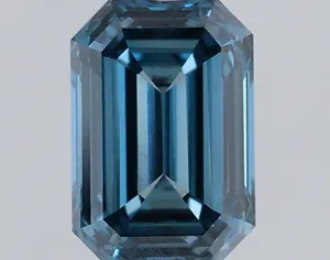 0.5ct EMERALD Fancy Vivid Blue VVS2 Coloured Lab diamond