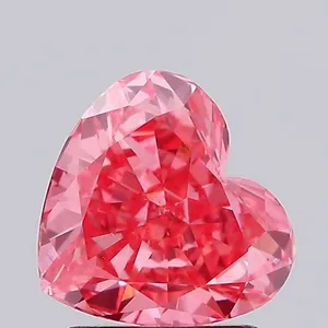 1.47ct HEART Fancy Vivid Pink VS1 Coloured Lab diamond