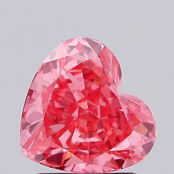 1.47ct HEART Fancy Vivid Pink VS1 Coloured Lab diamond
