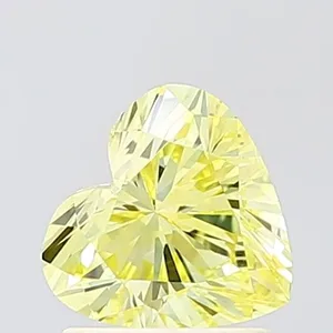 1ct HEART Fancy Intense Yellow VS2 Coloured Lab diamond