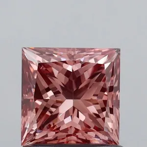 1.01ct PRINCESS Fancy Intense Brown Pink SI1 Coloured Lab diamond
