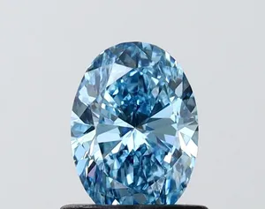 0.79ct OVAL Fancy Vivid Blue VVS2 Coloured Lab diamond
