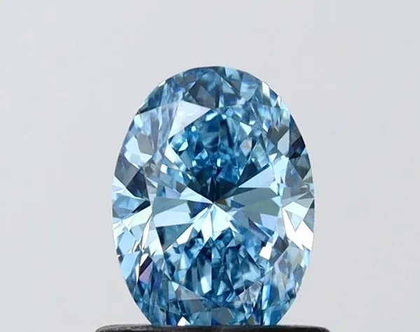 0.79ct OVAL Fancy Vivid Blue VVS2 Coloured Lab diamond