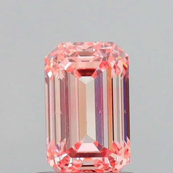 0.73ct EMERALD Fancy Vivid Pink VS2 Coloured Lab diamond
