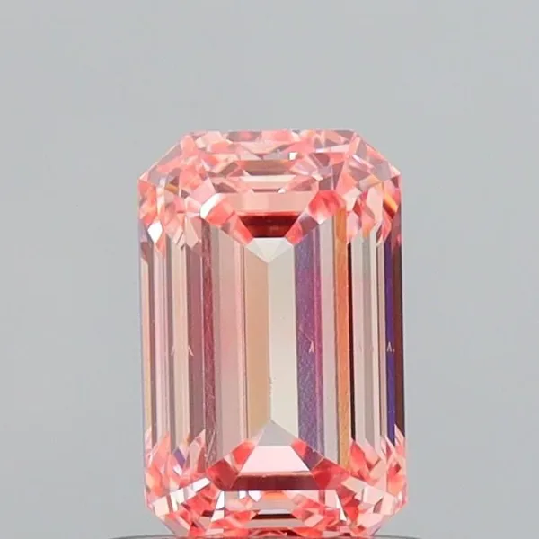 0.73ct EMERALD Fancy Vivid Pink VS2 Coloured Lab diamond