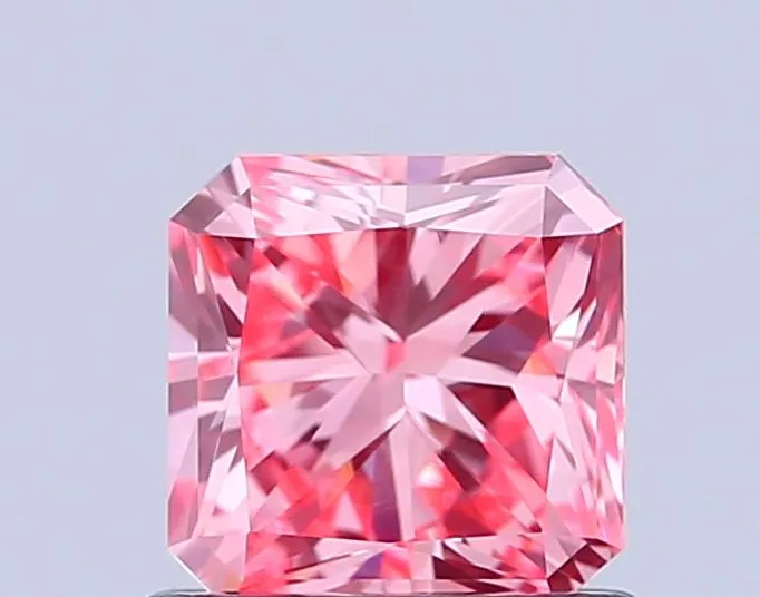 0.91ct RADIANT Fancy Vivid Pink VVS1 Coloured Lab diamond
