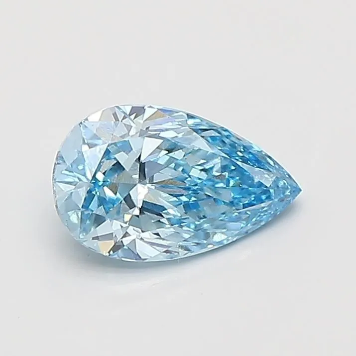0.96ct PEAR Fancy Vivid Blue VS2 Coloured Lab diamond