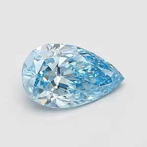 0.96ct PEAR Fancy Vivid Blue VS2 Coloured Lab diamond