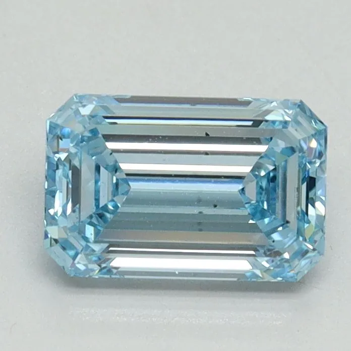 1.12ct EMERALD Fancy Intense Blue VS2 Coloured Lab diamond
