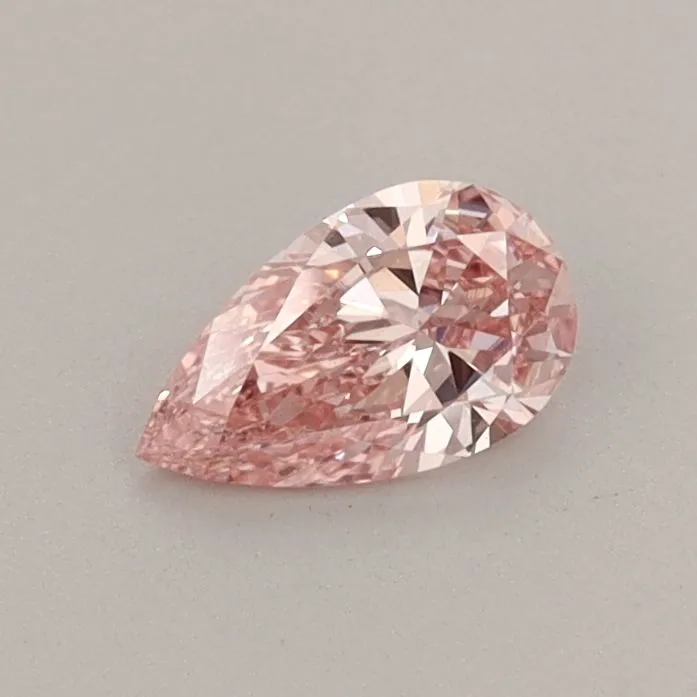 0.36ct PEAR Fancy Vivid Pink VVS2 Coloured Lab diamond