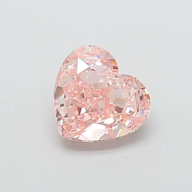 1.59ct HEART Fancy Vivid Pink VVS2 Coloured Lab diamond