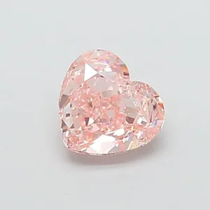 1.59ct HEART Fancy Vivid Pink VVS2 Coloured Lab diamond