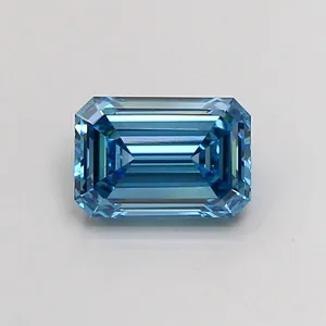 1.39ct EMERALD Fancy Vivid Blue VVS2 Coloured Lab diamond
