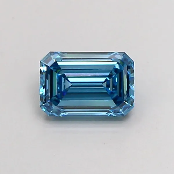 1.39ct EMERALD Fancy Vivid Blue VVS2 Coloured Lab diamond