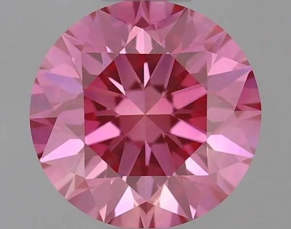 0.54ct ROUND Fancy Vivid Pink VVS1 Coloured Lab diamond