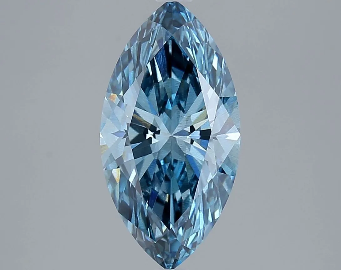 3.05ct MARQUISE Fancy Vivid Blue SI1 Coloured Lab diamond