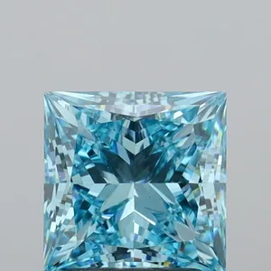 2.65ct PRINCESS Fancy Vivid Blue VS1 Coloured Lab diamond