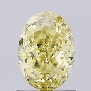 1.13ct OVAL Fancy Intense Yellow SI2 Coloured Lab diamond