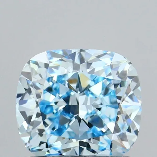 0.92ct CUSHION Fancy Vivid Blue VVS2 Coloured Lab diamond