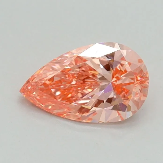 0.57ct PEAR Fancy Intense Pink VS1 Coloured Lab diamond
