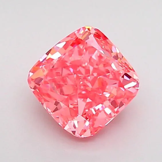 1.07ct CUSHION Fancy Vivid Pink VS1 Coloured Lab diamond