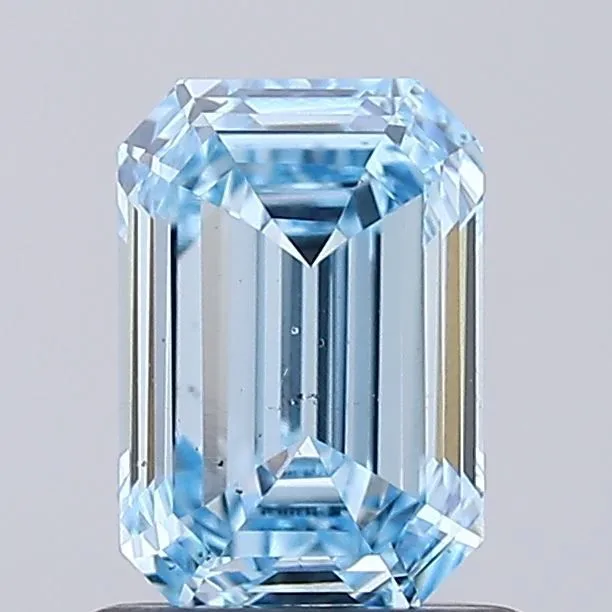 1.00ct EMERALD Fancy Intense Blue VS2 Coloured Lab diamond