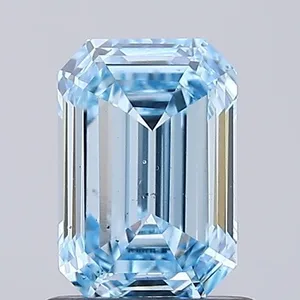 1ct EMERALD Fancy Intense Blue VS2 Coloured Lab diamond