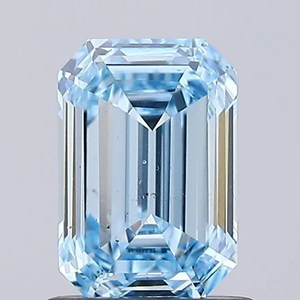 1ct EMERALD Fancy Intense Blue VS2 Coloured Lab diamond
