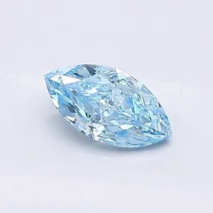 0.51ct MARQUISE Fancy Vivid Blue VVS2 Coloured Lab diamond