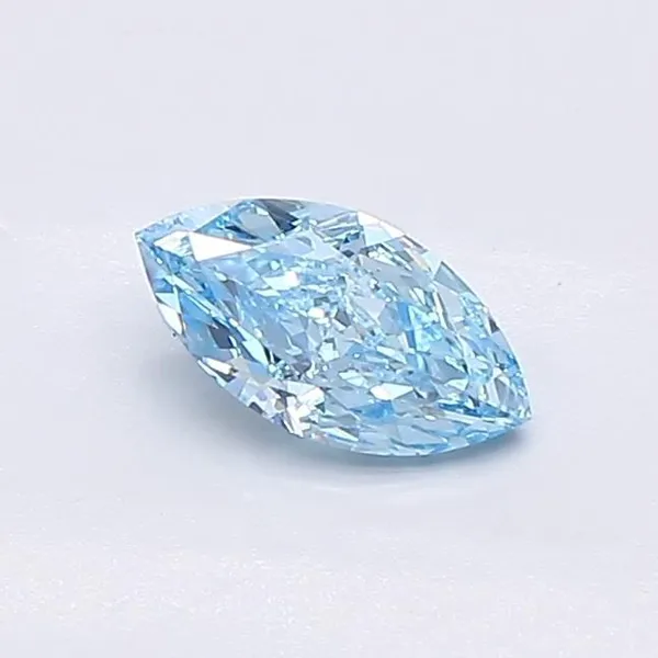 0.51ct MARQUISE Fancy Vivid Blue VVS2 Coloured Lab diamond