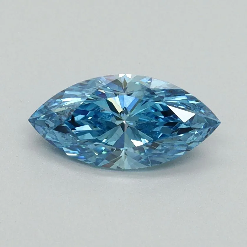 0.66ct MARQUISE Fancy Vivid Blue VS2 Coloured Lab diamond