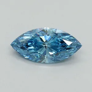 0.66ct MARQUISE Fancy Vivid Blue VS2 Coloured Lab diamond