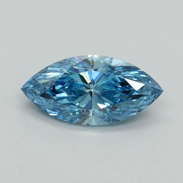 0.66ct MARQUISE Fancy Vivid Blue VS2 Coloured Lab diamond