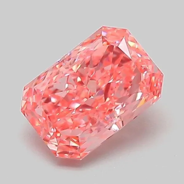 1.06ct RADIANT Fancy Vivid Pink VVS2 Coloured Lab diamond