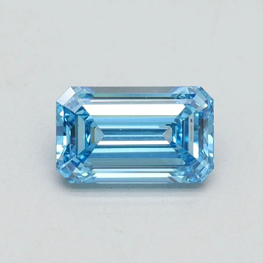 1.01ct EMERALD Fancy Vivid Blue VS2 Coloured Lab diamond