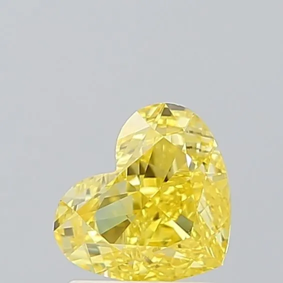 1.08ct HEART Fancy Intense Yellow VVS2 Coloured Lab diamond