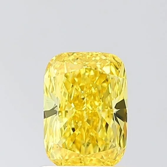 1.03ct CUSHION Fancy Vivid Yellow VS1 Coloured Lab diamond