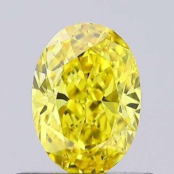 0.58ct OVAL Fancy Vivid Yellow VVS2 Coloured Lab diamond